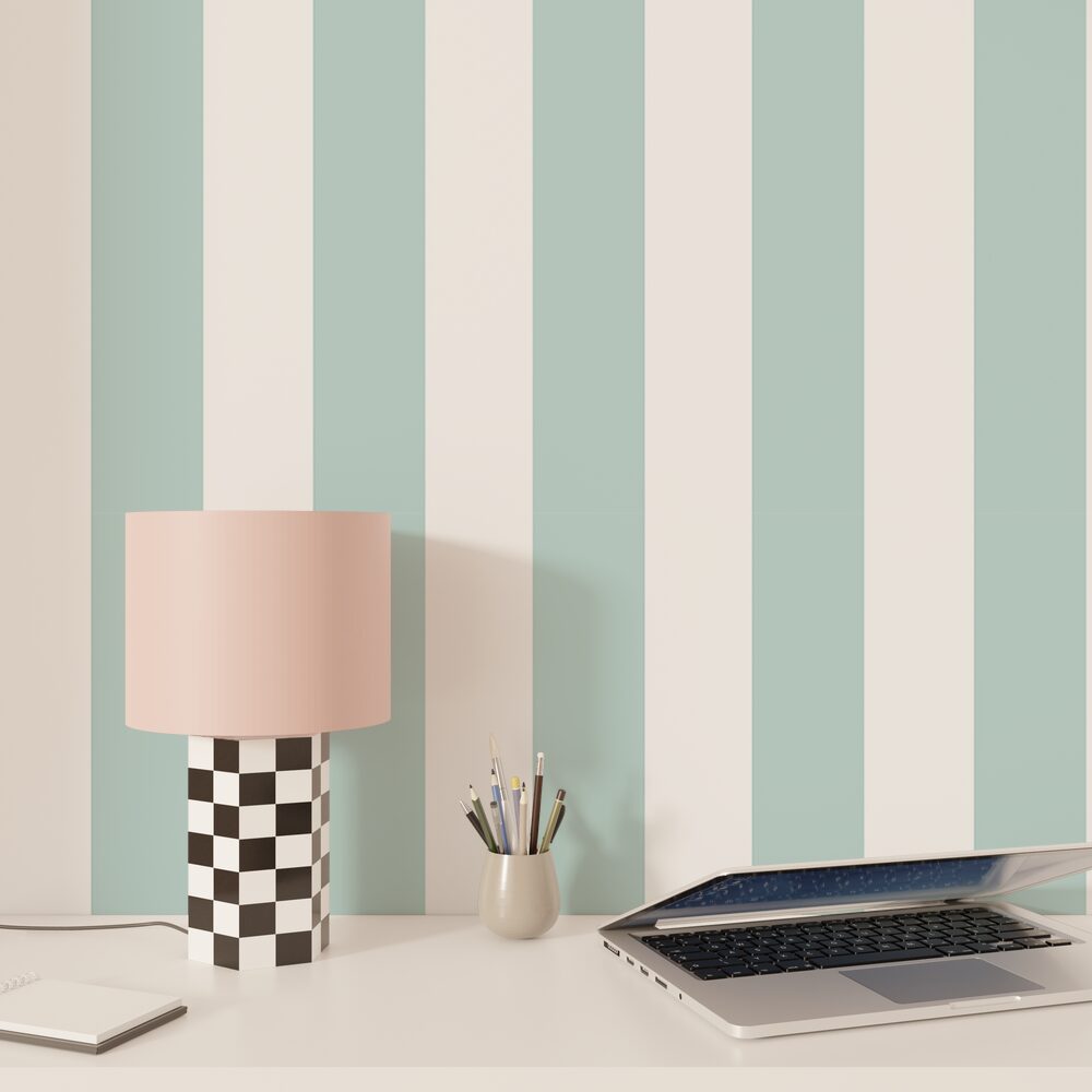 Papier peint intissé Victor Turquoise Mat