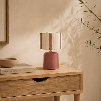 Lampe à poser Linius Rose blush et blanc