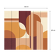 Papier peint panoramique XL Luisa Orange, beige et aubergine Mat