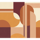 Papier peint panoramique XL Luisa Orange, beige et aubergine Mat