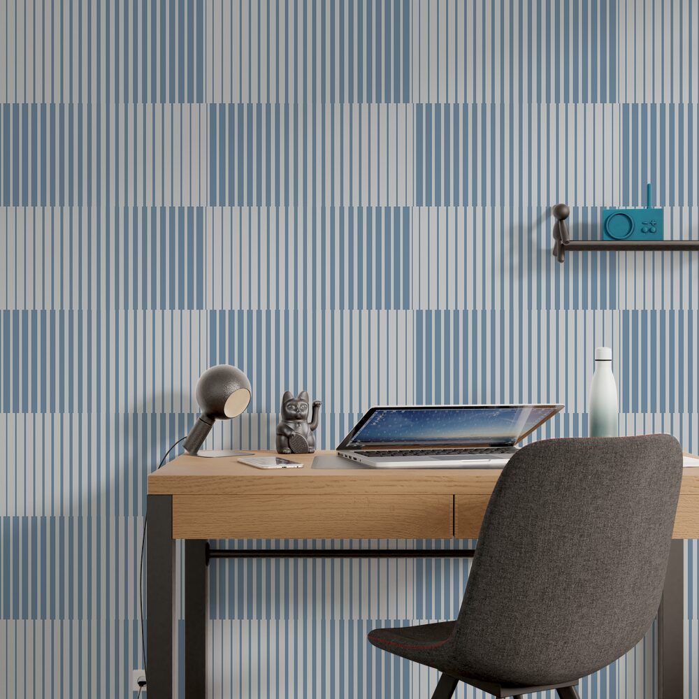 4MURS Papier peint intissé Echo Bleu ciel Mat