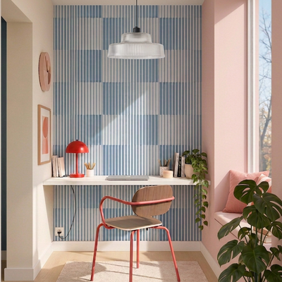 4MURS Papier peint intissé Echo Bleu ciel Mat