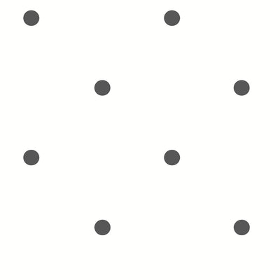 4MURS Papier peint intissé Polka Noir et blanc Mat