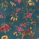 Papier peint intissé Félicia Bleu canard et framboise Mat