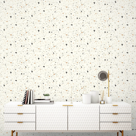Papier peint intissé Raffica Camaïeux de gris et ocre Mat