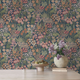 HOLDEN DECOR Papier peint intissé Lysandra Bleu nuit, vert et rose Mat