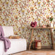 HOLDEN DECOR Papier peint intissé Amaranth Vanille et contours dorés Métallisé