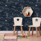 HOLDEN DECOR Papier peint Lost in space Bleu marine et reflets argentés Métallisé