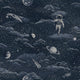 HOLDEN DECOR Papier peint Lost in space Bleu marine et reflets argentés Métallisé