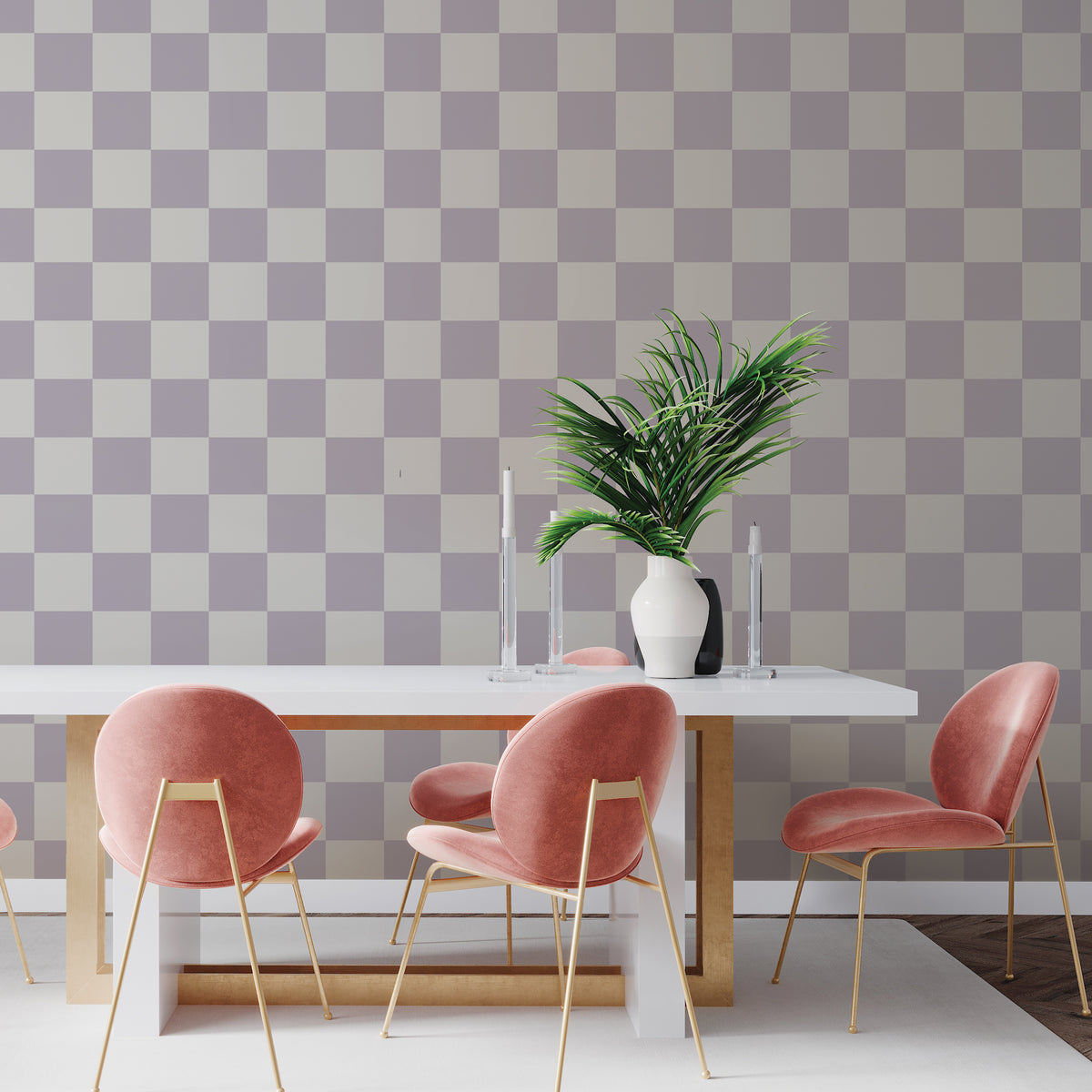 HOLDEN DECOR Papier peint Check this out ! Lilas et écru Mat