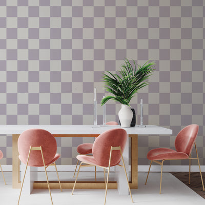 HOLDEN DECOR Papier peint Check this out ! Lilas et écru Mat