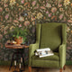 HOLDEN DECOR Papier peint intissé Amaranth Kaki et contours dorés Métallisé