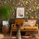 HOLDEN DECOR Papier peint intissé Amaranth Kaki et contours dorés Métallisé