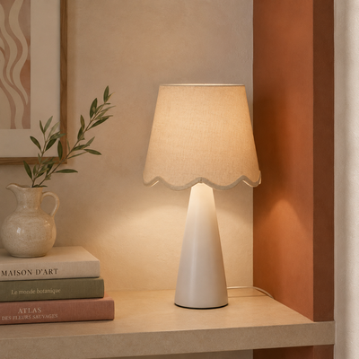 OSTARIA Lampe à poser Mathilde Blanc et beige