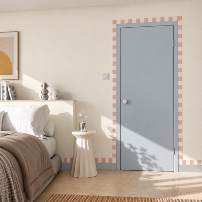 4MURS Frise intissée pré-encollée Petit tadam Rose barbapapa et blanc doux Mat