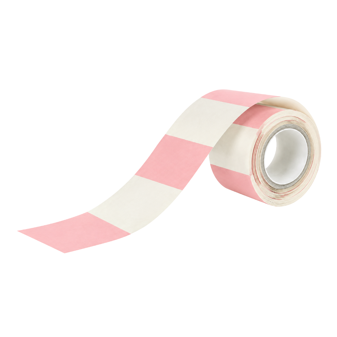 4MURS Frise intissée pré-encollée Petit tadam Rose barbapapa et blanc doux Mat