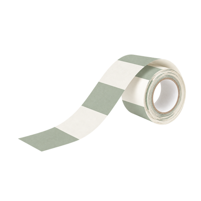 4MURS Frise intissée pré-encollée Petit tadam Vert sauge et blanc doux Mat