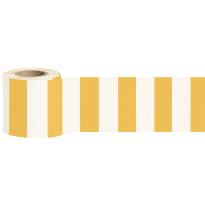 4MURS Frise intissée pré-encollée Grand tadam Jaune curry et blanc doux Mat