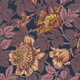 Papier peint intissé Kayleen Bleu nuit, violet et terracotta