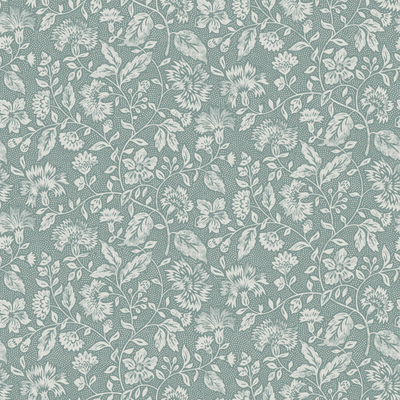 Papier peint intissé Bloomfield Vert sauge, vert grisé, blanc grisé Satiné