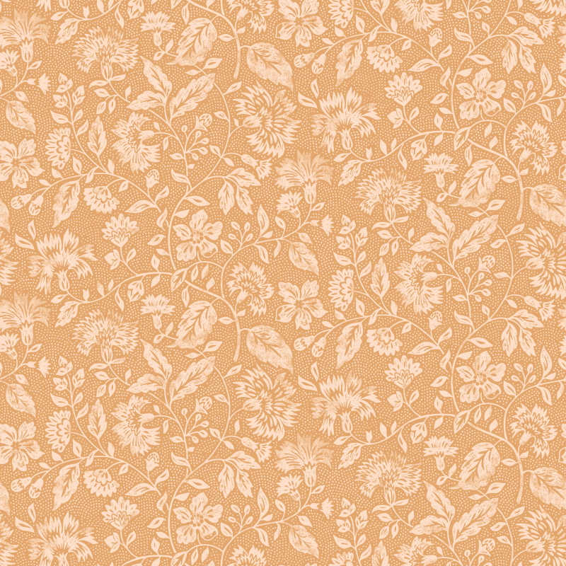 Papier peint intissé Bloomfield Camel, ocre doré, blanc cassé Satiné