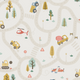 HOLDEN DECOR Papier peint Roundabout road Blanc cassé, beige, jaune moutarde, rouge, bleu denin Mat