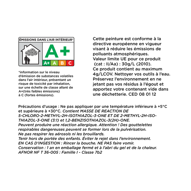 Peinture MURS ET PLAFONDS MONOCOUCHE Peinture blanc 10 L