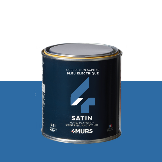 Saphyr Peinture Finition Peinture bleu électrique Satiné 0,5 L