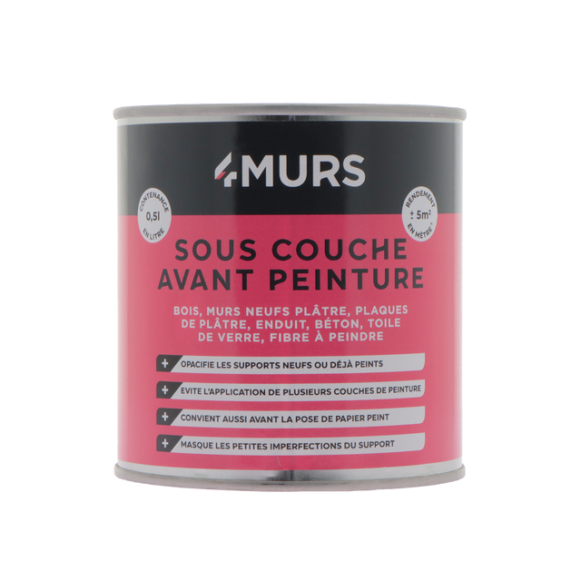 Peinture SOUS COUCHE AVANT PEINTURE Peinture blanc 0,5 L