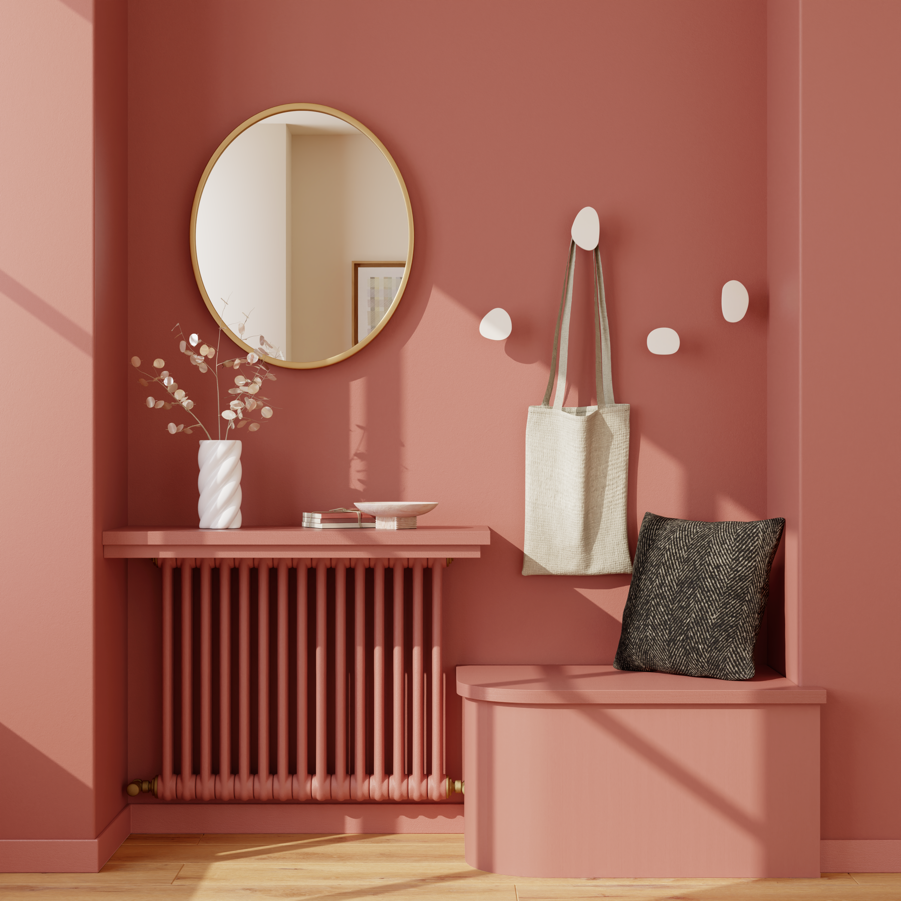 Peinture couleur terracotta tous supports dans l'entrée