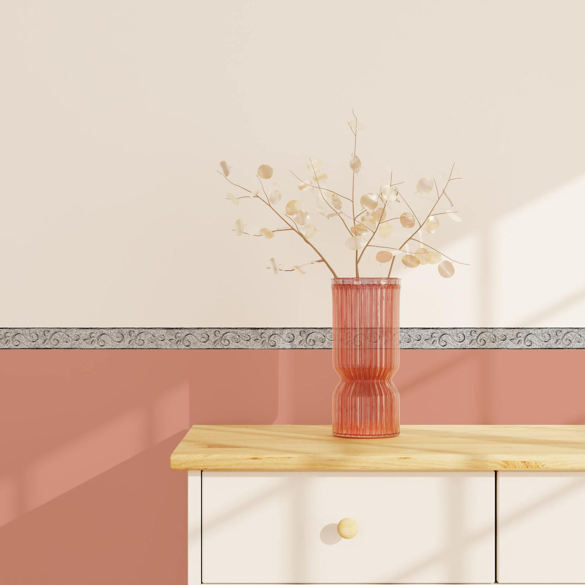 Galon vinyle Volute Argent