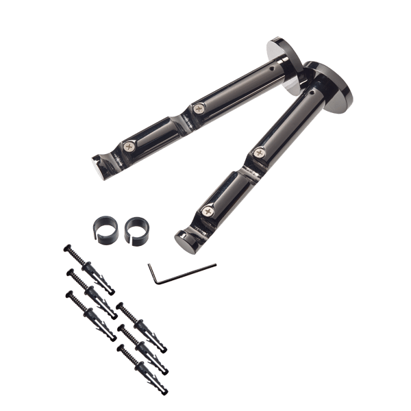 Support barre à rideau Onyx Nickel noir Métal brillant