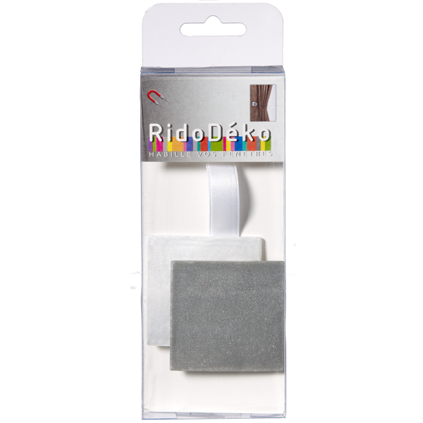 Embrasse aimantée Nacre 3d Gris perle Plastique