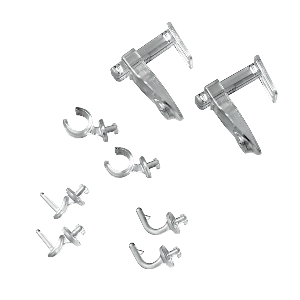Support barre à rideau vitrage VITRAGE CLASSIQUE transparent 10 cm