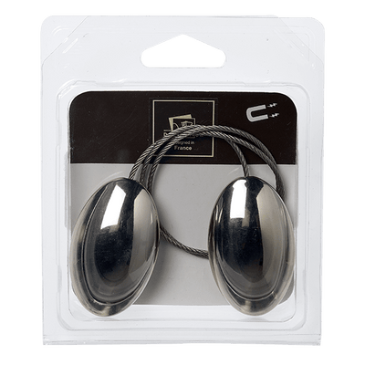 Embrasse aimantée Long tilt Argent Métal brillant