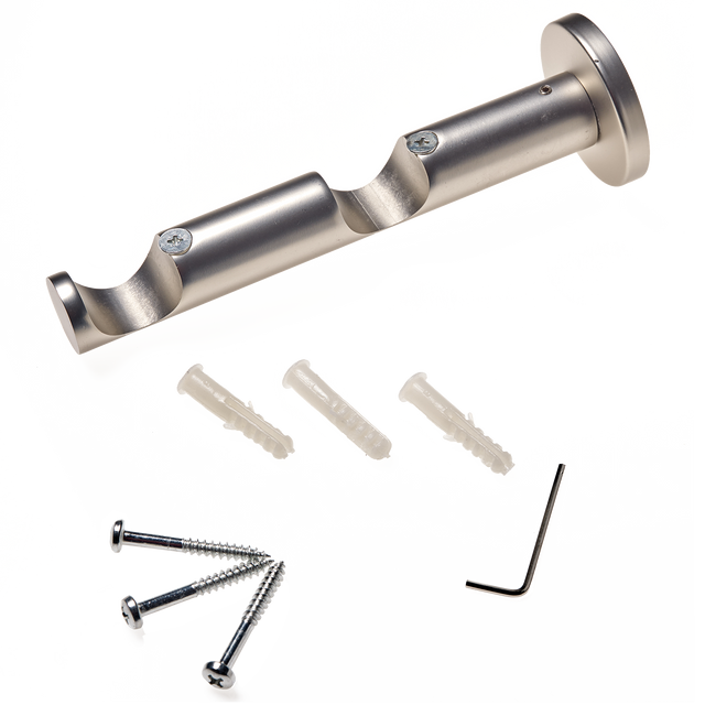 Support barre à rideau ZEN nickel givré 2,8 cm de 8,5 à 16,5 cm