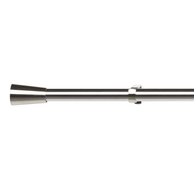 Kit barre à rideaux VALENCIA nickel brossé 2,8 cm de 160,0 à 210 cm