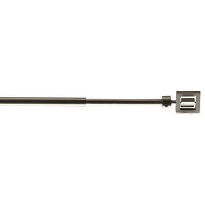 Kit barre à rideaux Nina Satin nickel Métal brossé