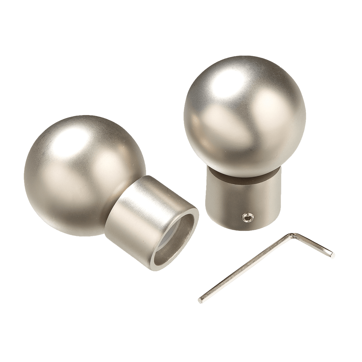 Embout Pyrite Satin nickel Métal brossé