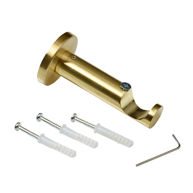 Support barre à rideau TROMPETTE laiton mat 2,8 cm 9,3 cm