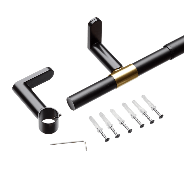 Umbra Kit barre à rideaux HAUTBOIS noir / or 2,54 cm de 122,0 à 224 cm