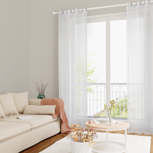 4MURS Voilage NEW ZIG ZAG coloris blanc 140 x 240 cm