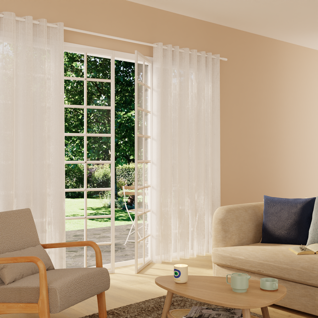 Voilage CALVI coloris blanc 240 x 260 cm