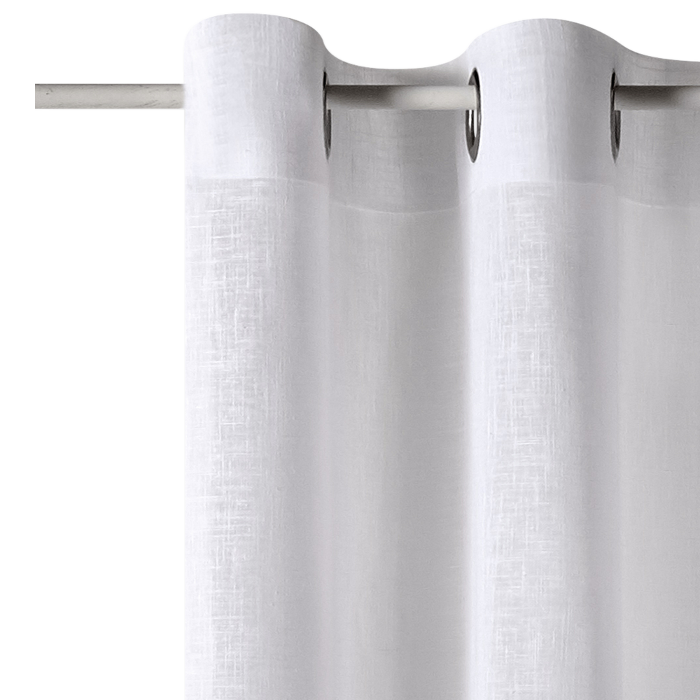 Voilage ASPECT LIN coloris blanc 145 x 260 cm
