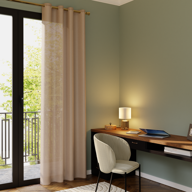 Voilage VOILE CHIC coloris beige 145 x 240 cm