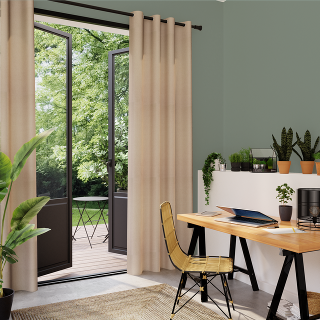 Rideau BRUSH coloris beige 135 x 240 cm