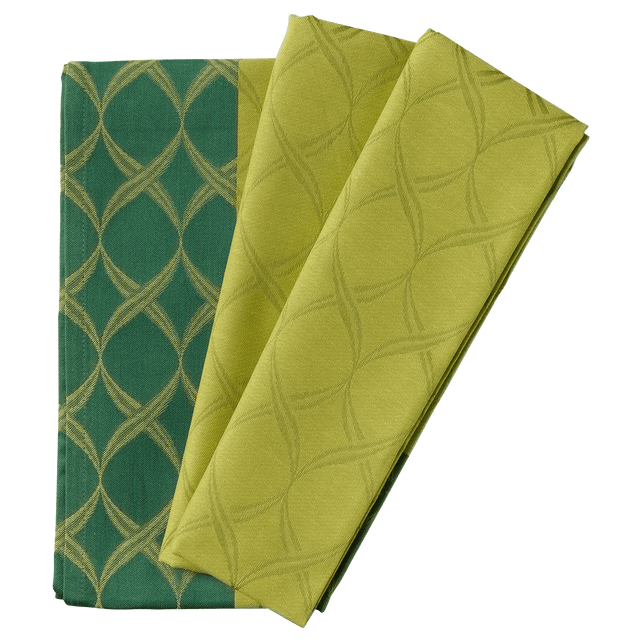 Garnier Thiebaut Nappe TWIRL coloris vert lime 155 x 155 cm
