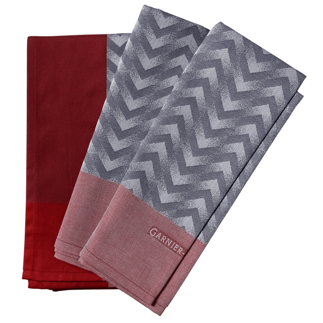 Garnier Thiebaut Nappe CHEVRON coloris gris 155 x 155 cm