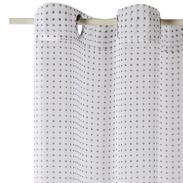 Voilage DOTTED coloris blanc 140 x 240 cm