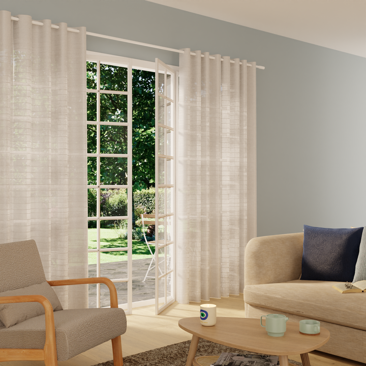 Voilage Flot bleu Blanc